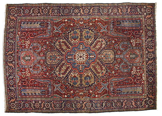 Antique Persian serapi rug. Price realized: $3,400. Cordier Auctions & Appraisals image.